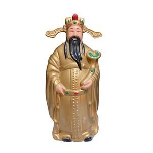 Vintage Good Fortune Fu Lu Shou Figurine Statue coin bank travel souvenir UNIQUE